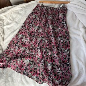 Vintage floral 90s pink maxi skirt